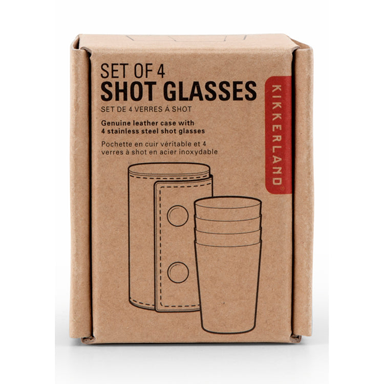 Shot Glasses With Leather Case