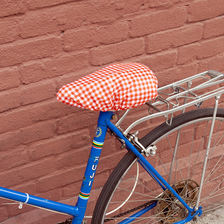 Gingham Bike Seat Cover