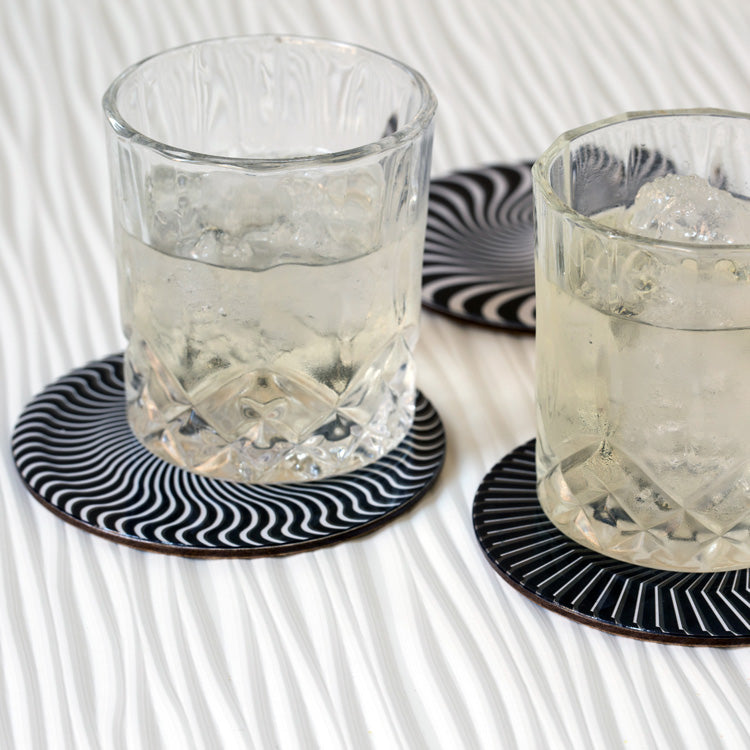 Black and White Moire Coasters