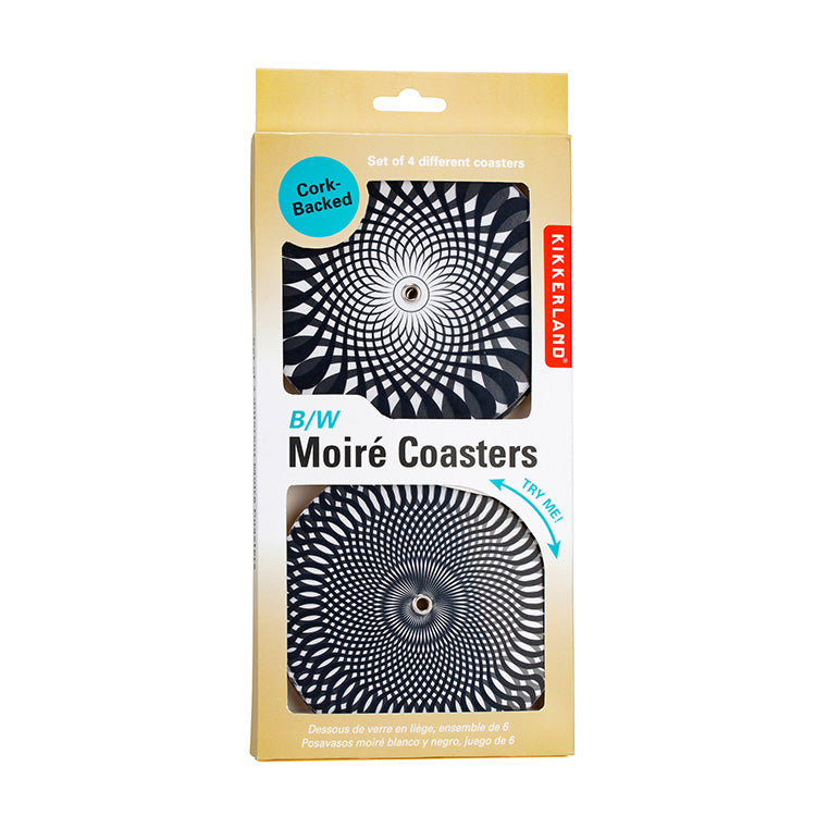 Black and White Moire Coasters