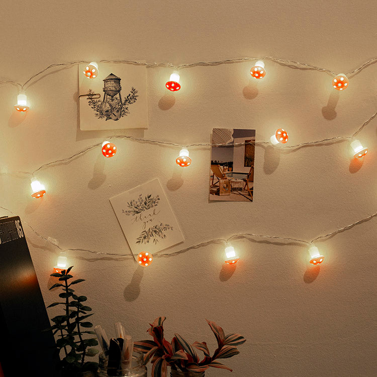 20 Mushroom LED String Lights