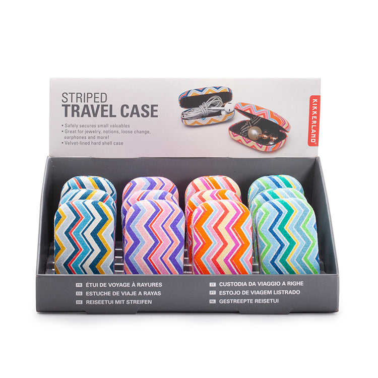 STRIPED TRAVEL CASE ASST