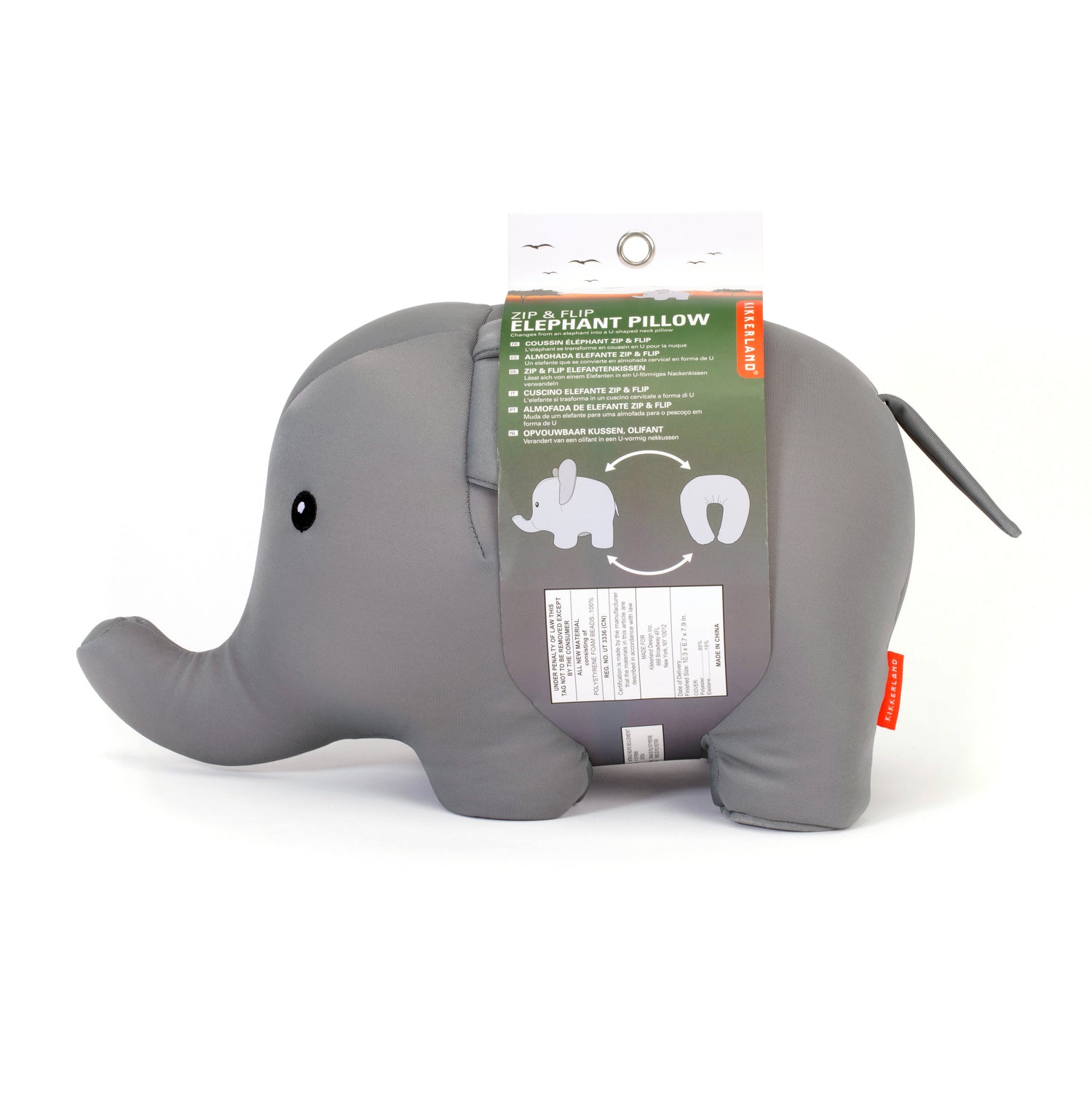 Zip And Flip Elephant Pillow