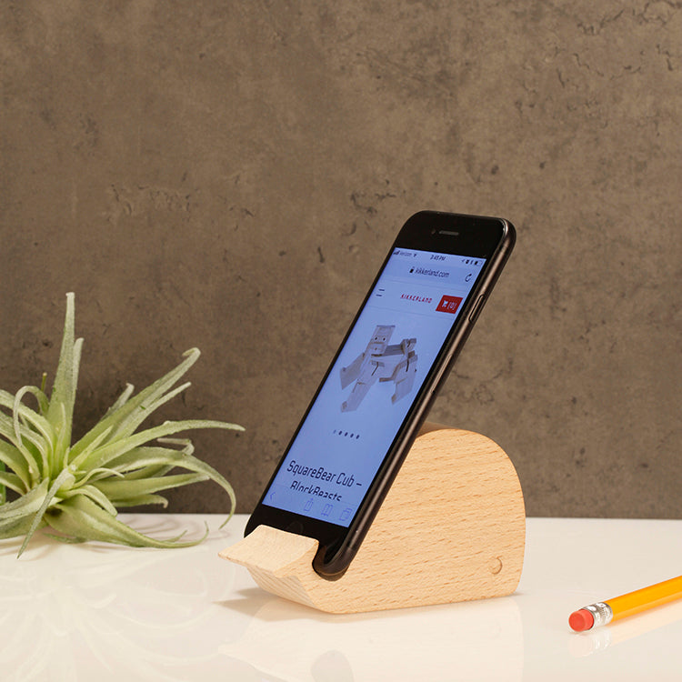 Whale Beechwood Phone Stand