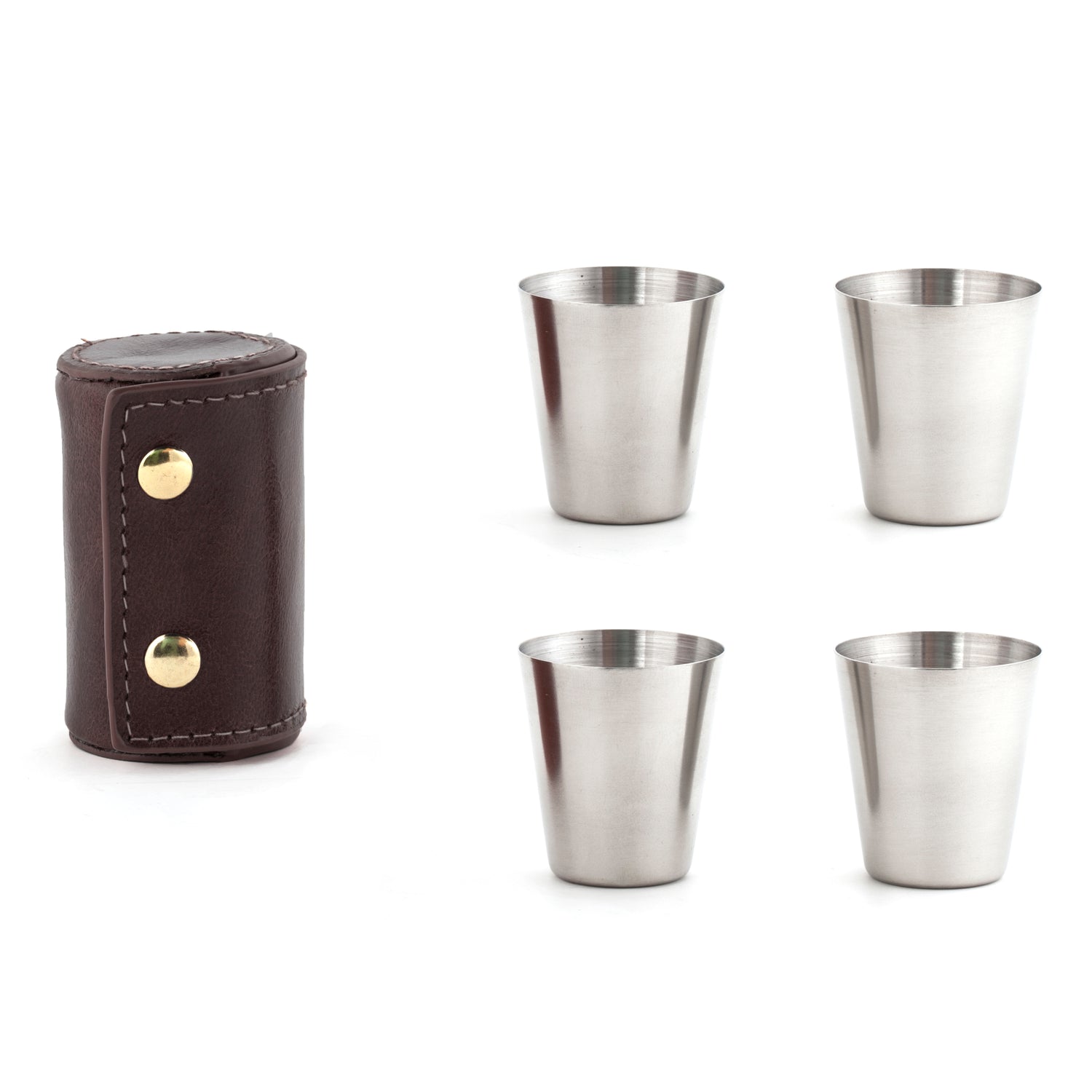Shot Glasses with Leather Case