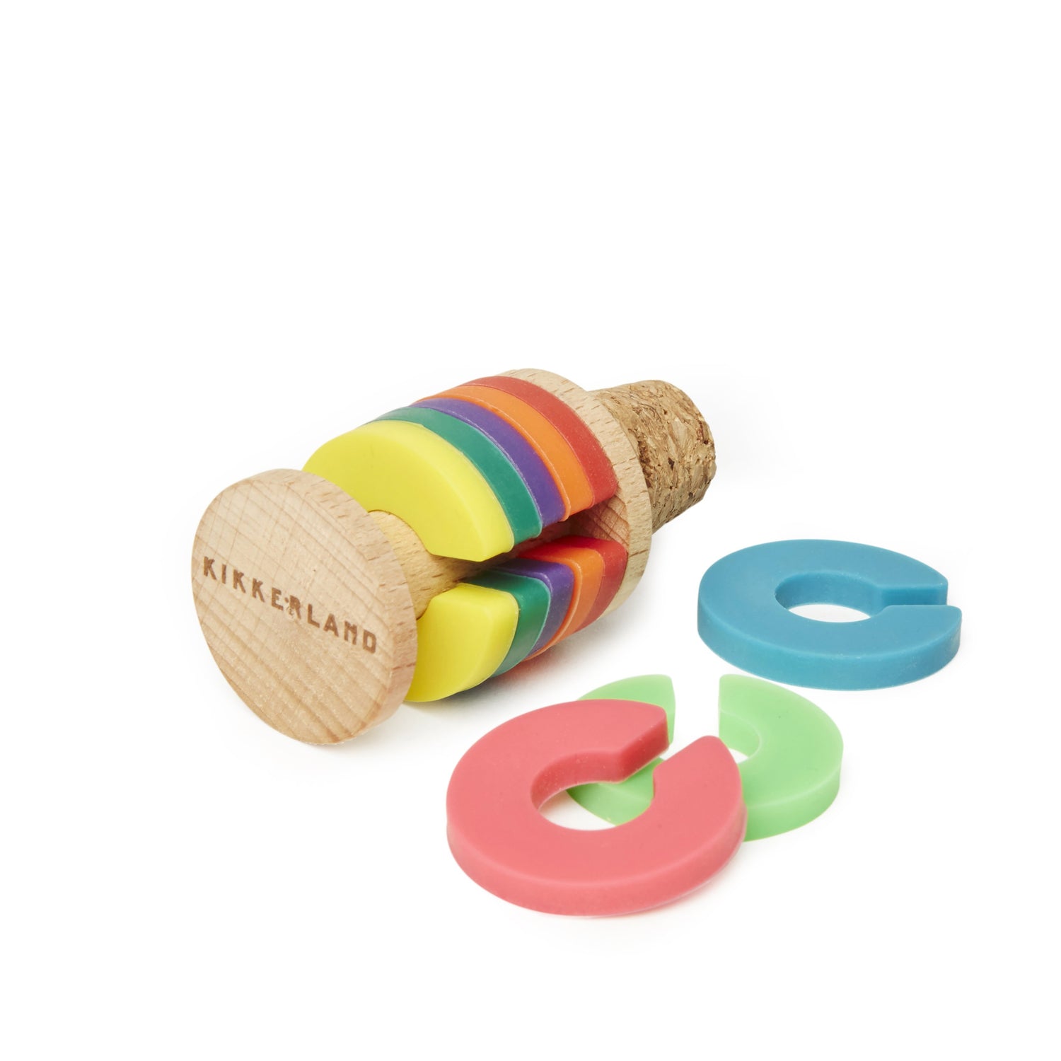 Rainbow Wine Rings and Stopper