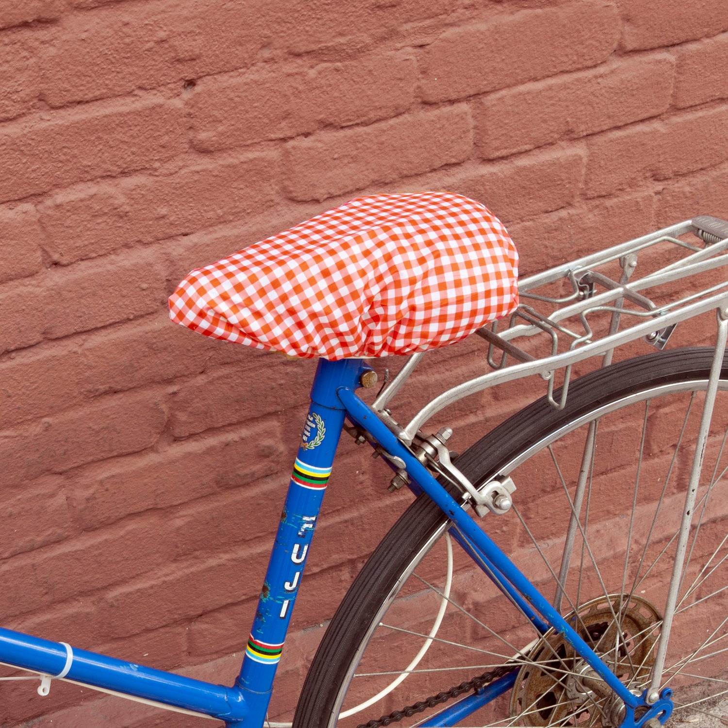 Gingham Bike Seat Cover