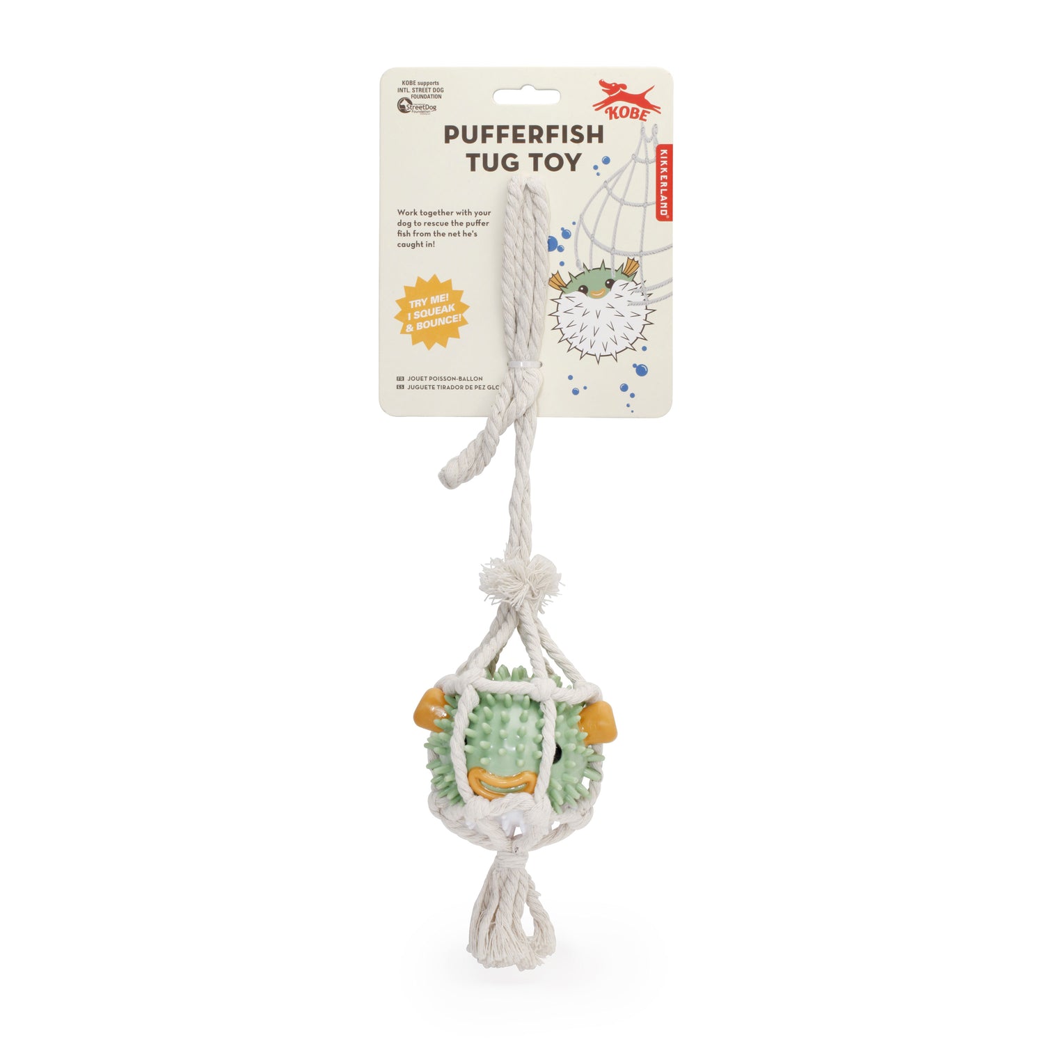 Kobe Pufferfish Tug Toy