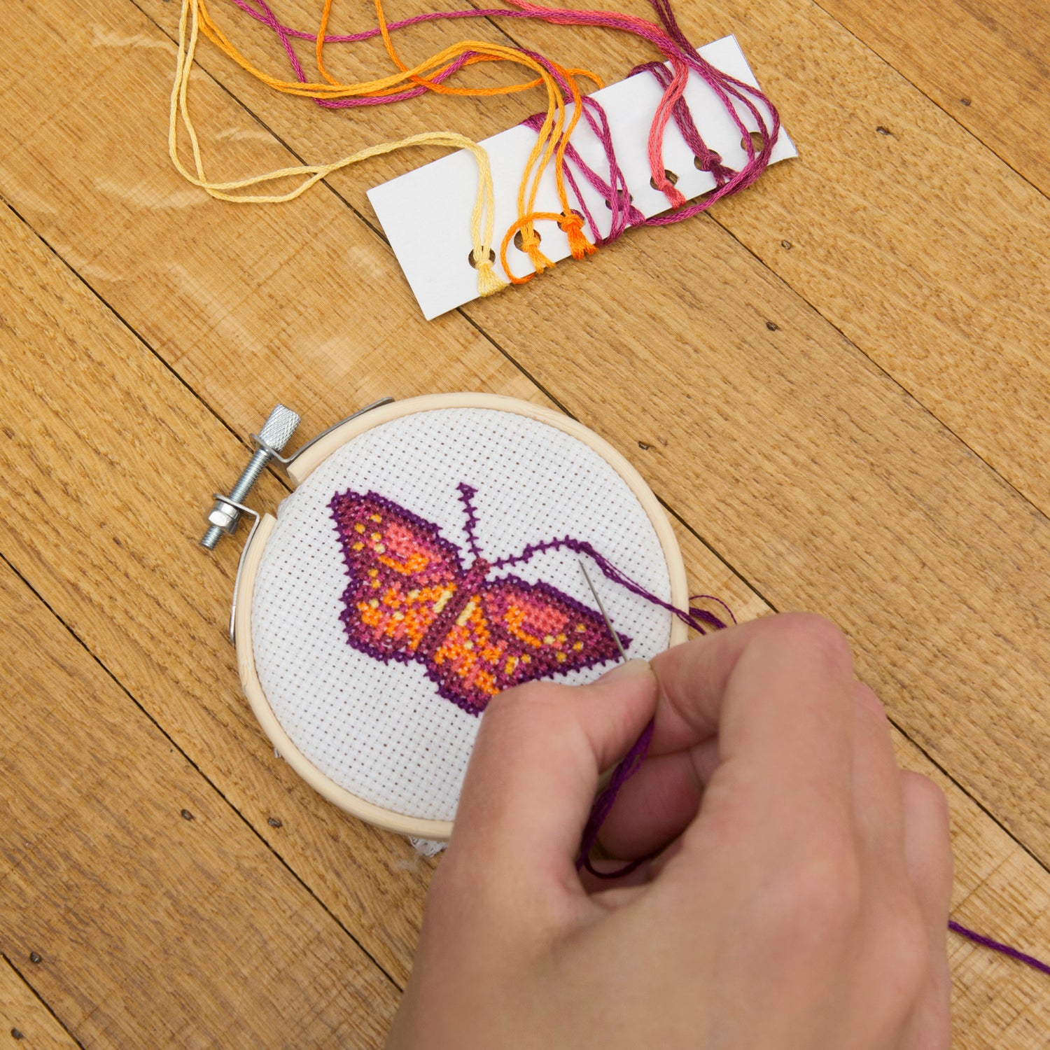 Mini Cross Stitch Embroidery Kit - Butterfly