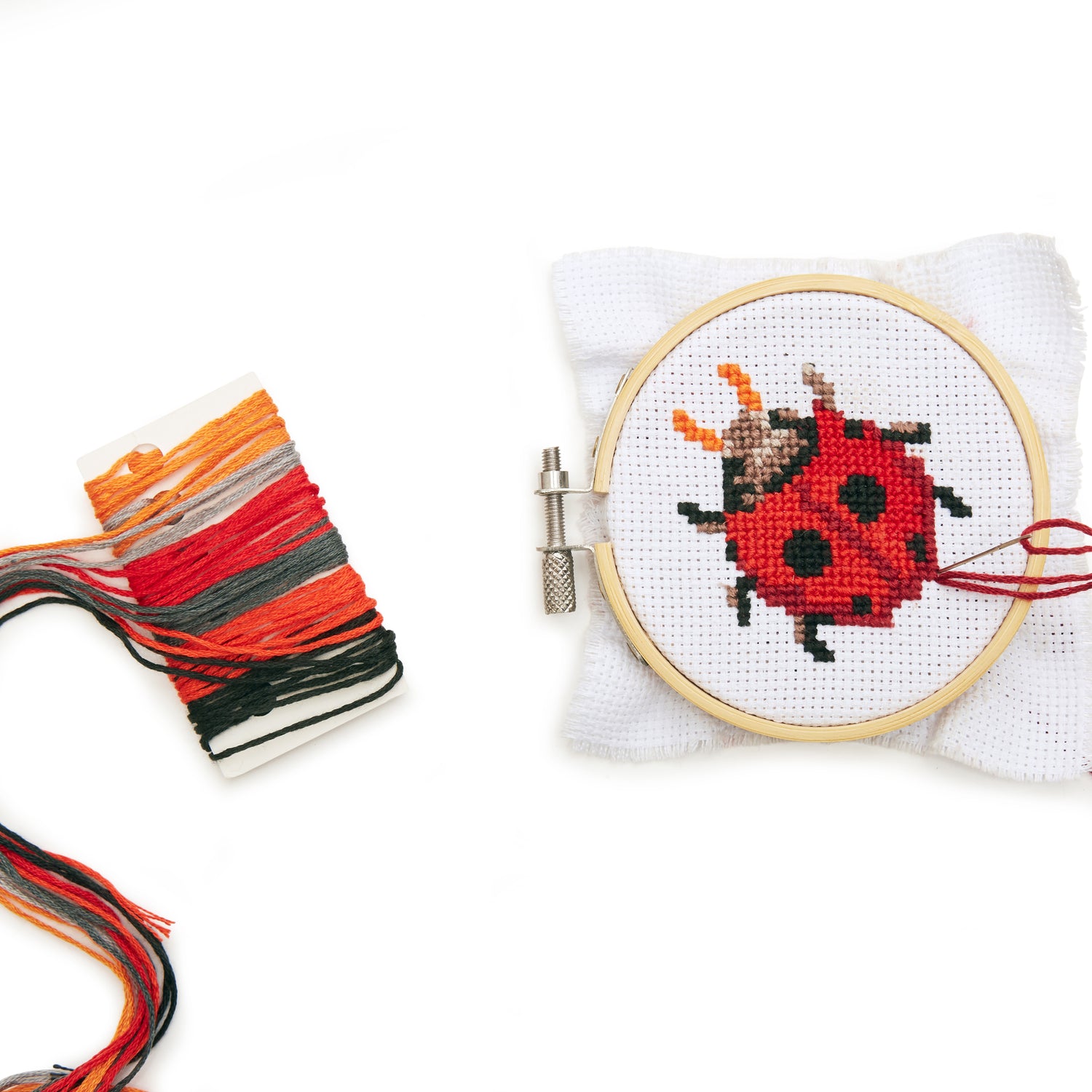 Mini Cross Stitch Embroidery Kit - Ladybug