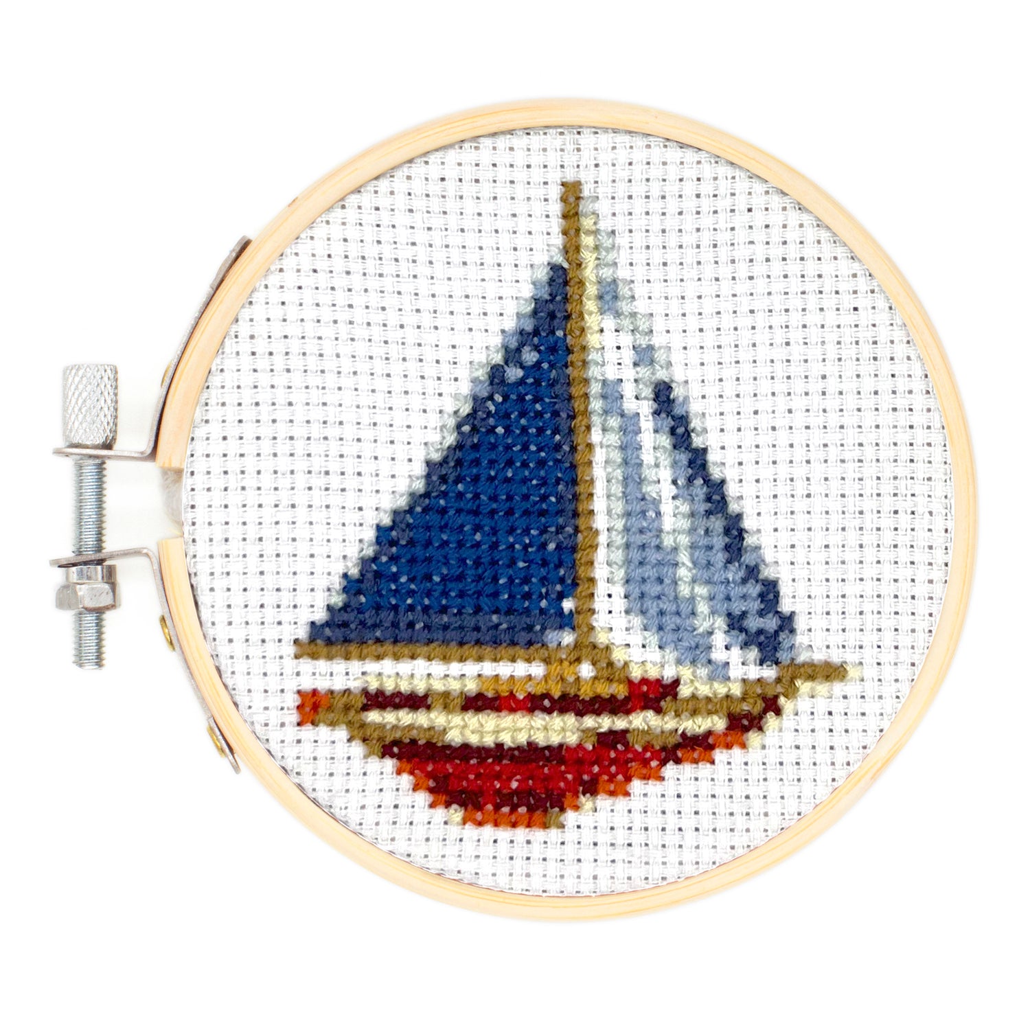 MiniCrossStitch Embroidery Sailboat