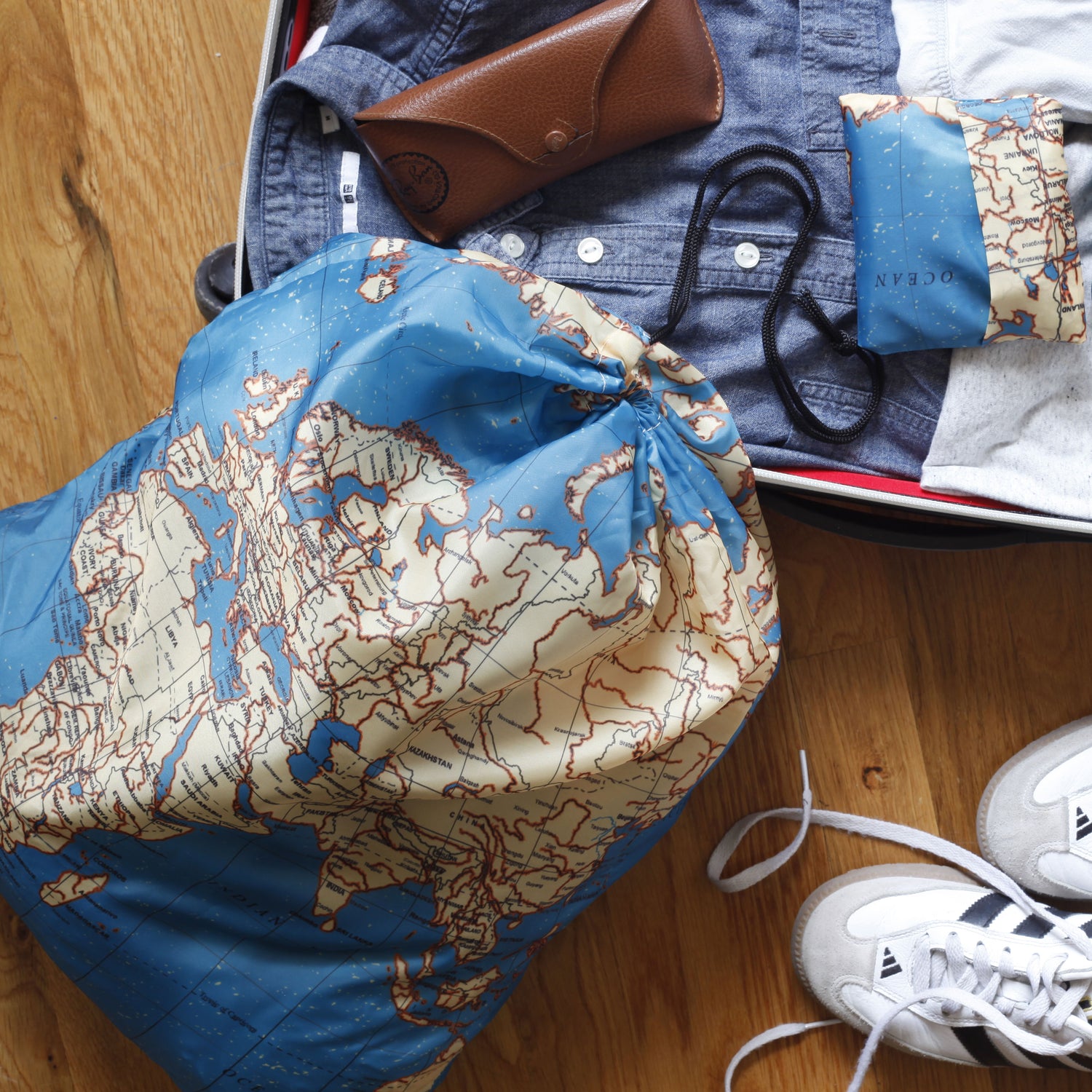 World Map Travel-size Laundry Bag