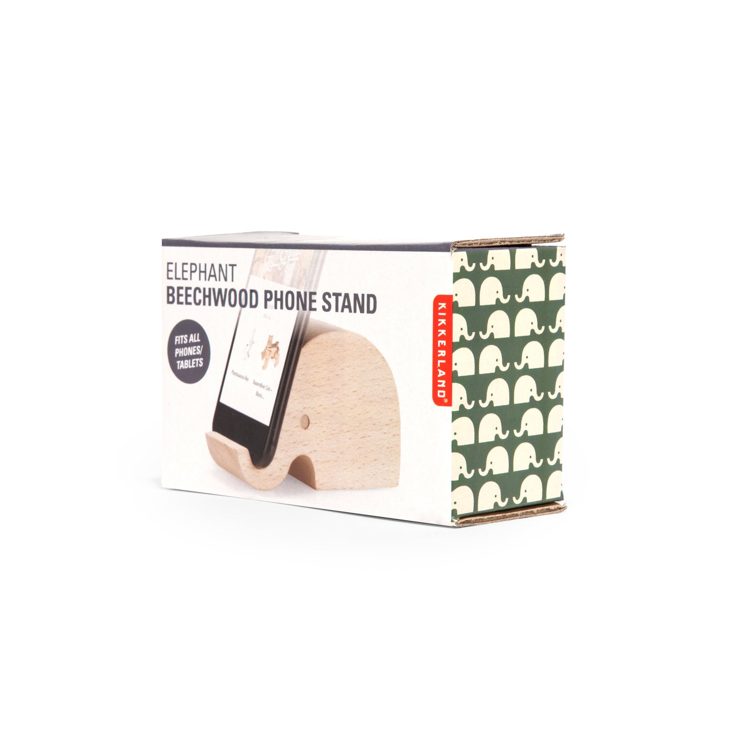 Elephant Beechwood Phone Stand
