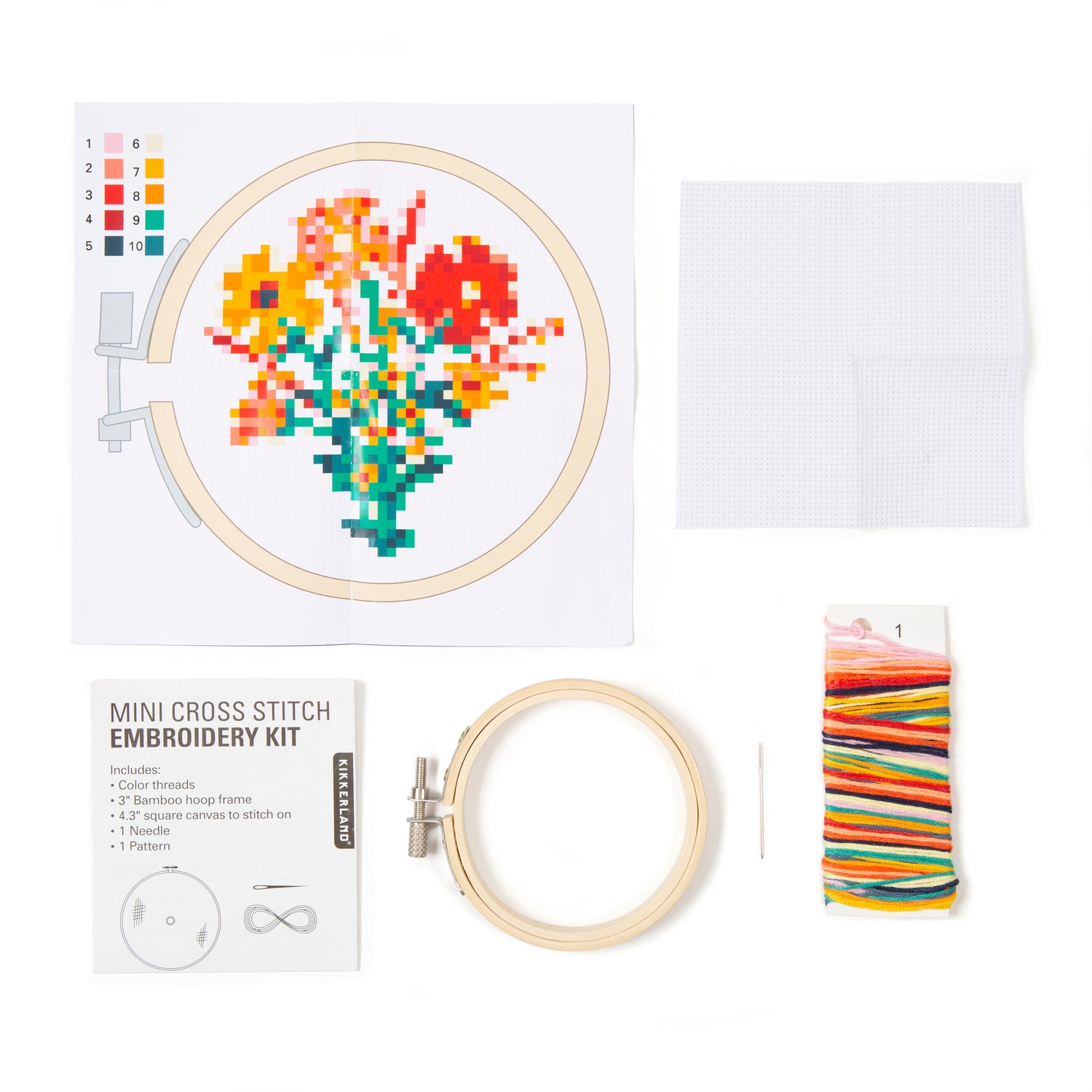 Mini Cross Stitch Embroidery Kit Flowers