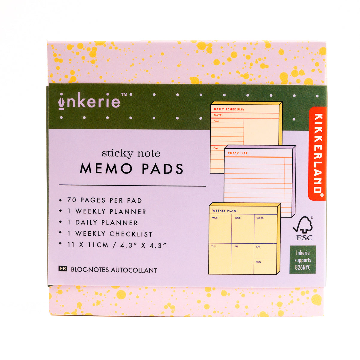 Inkerie Set of 3 Sticky Note Memo Pads