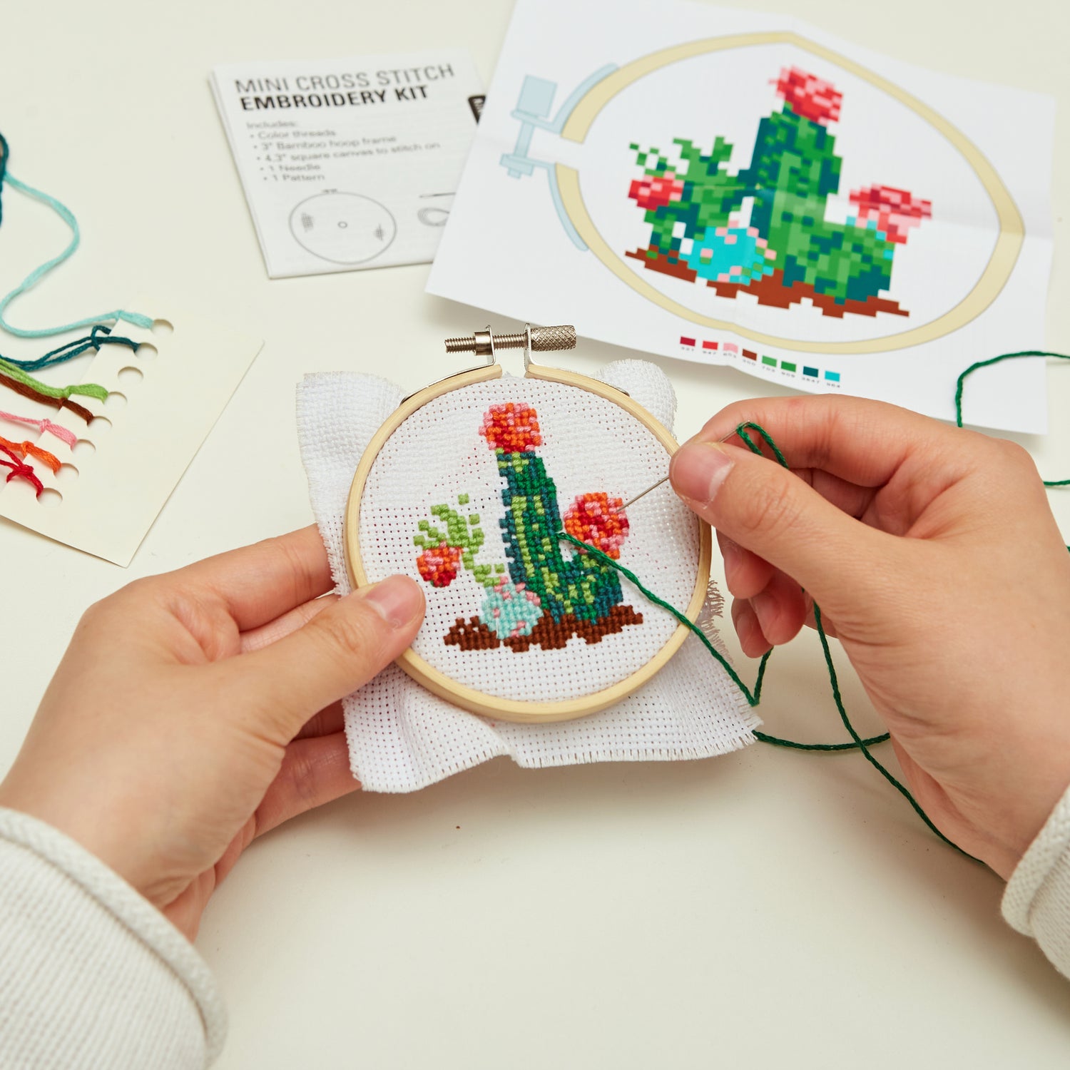 Mini Cross Stitch Kit - Cactus