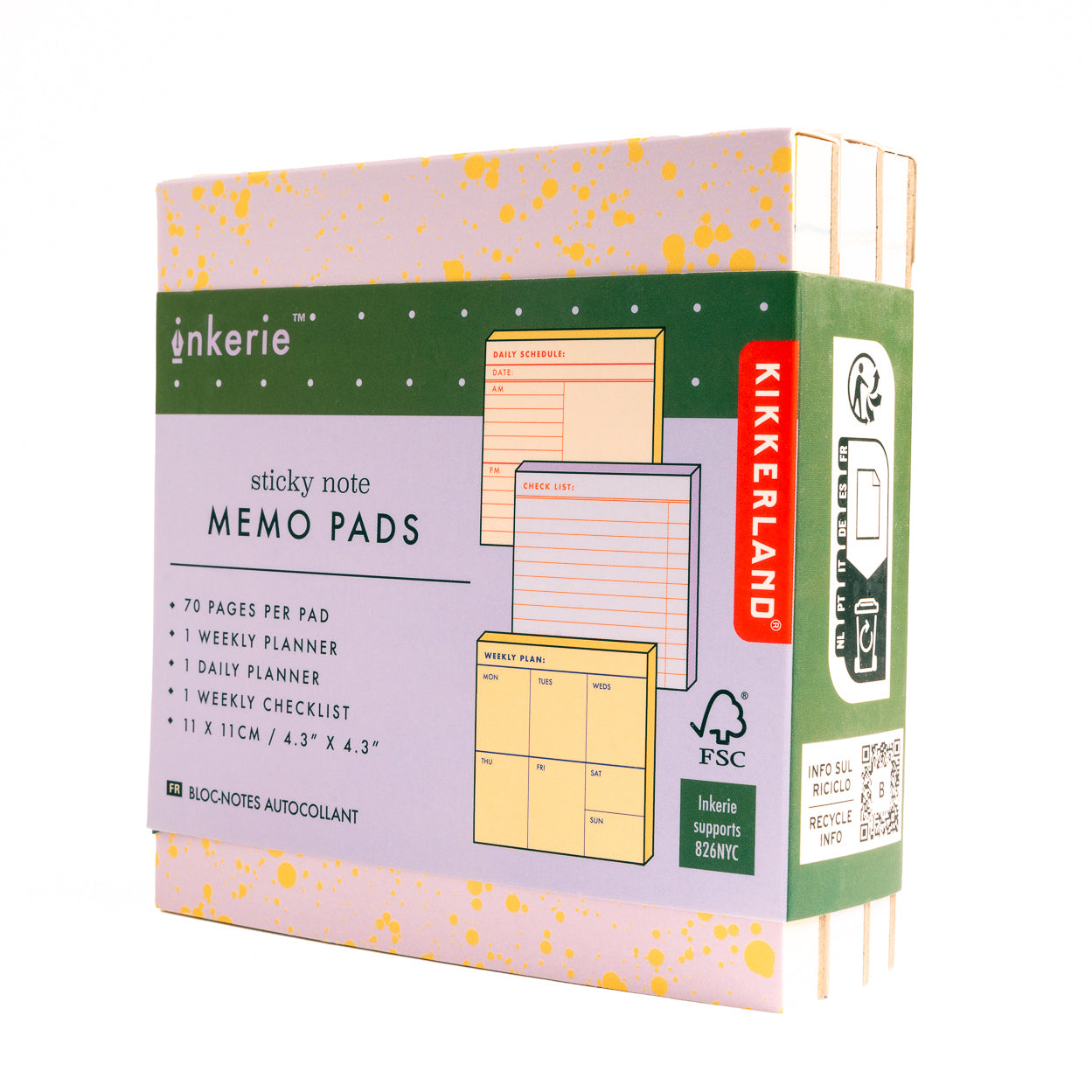 Inkerie Set of 3 Sticky Note Memo Pads