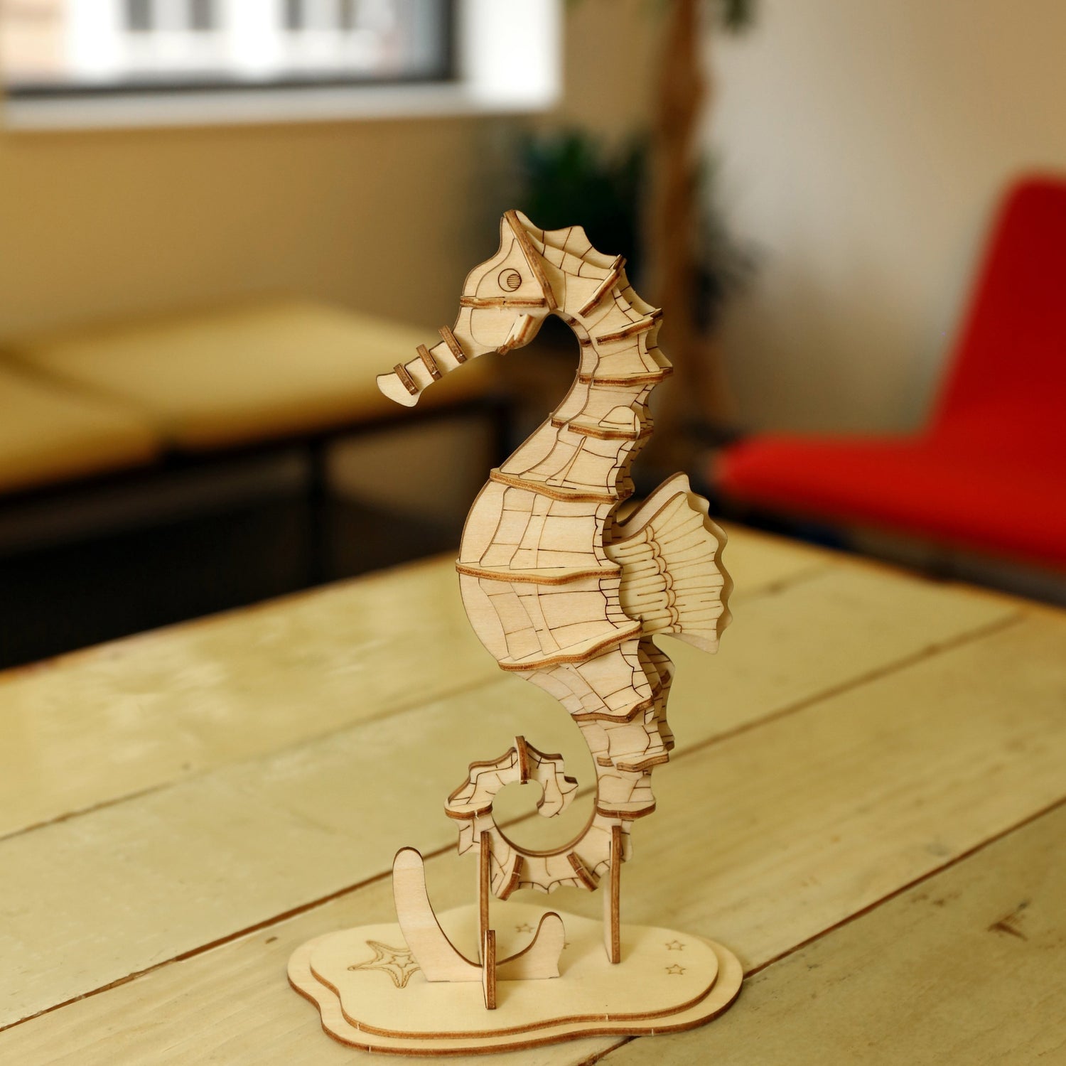 Seahorse 3D Puzzle de madera