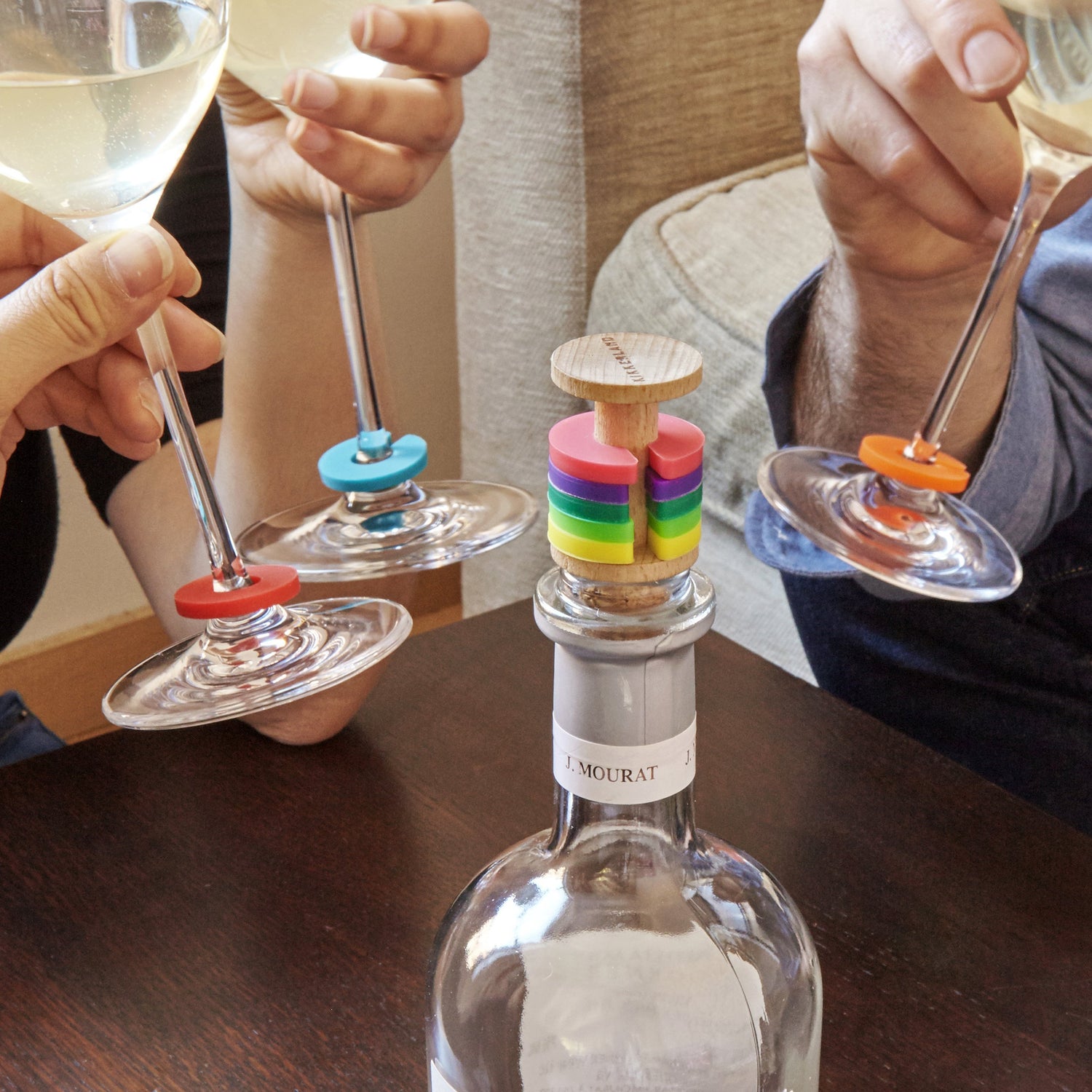 Rainbow Wine Rings and Stopper