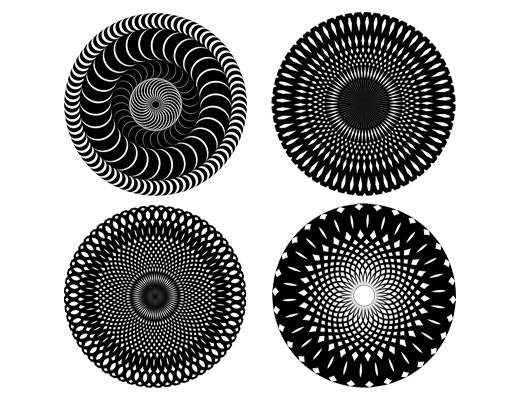 Dessous de verre moiré noir et blanc
