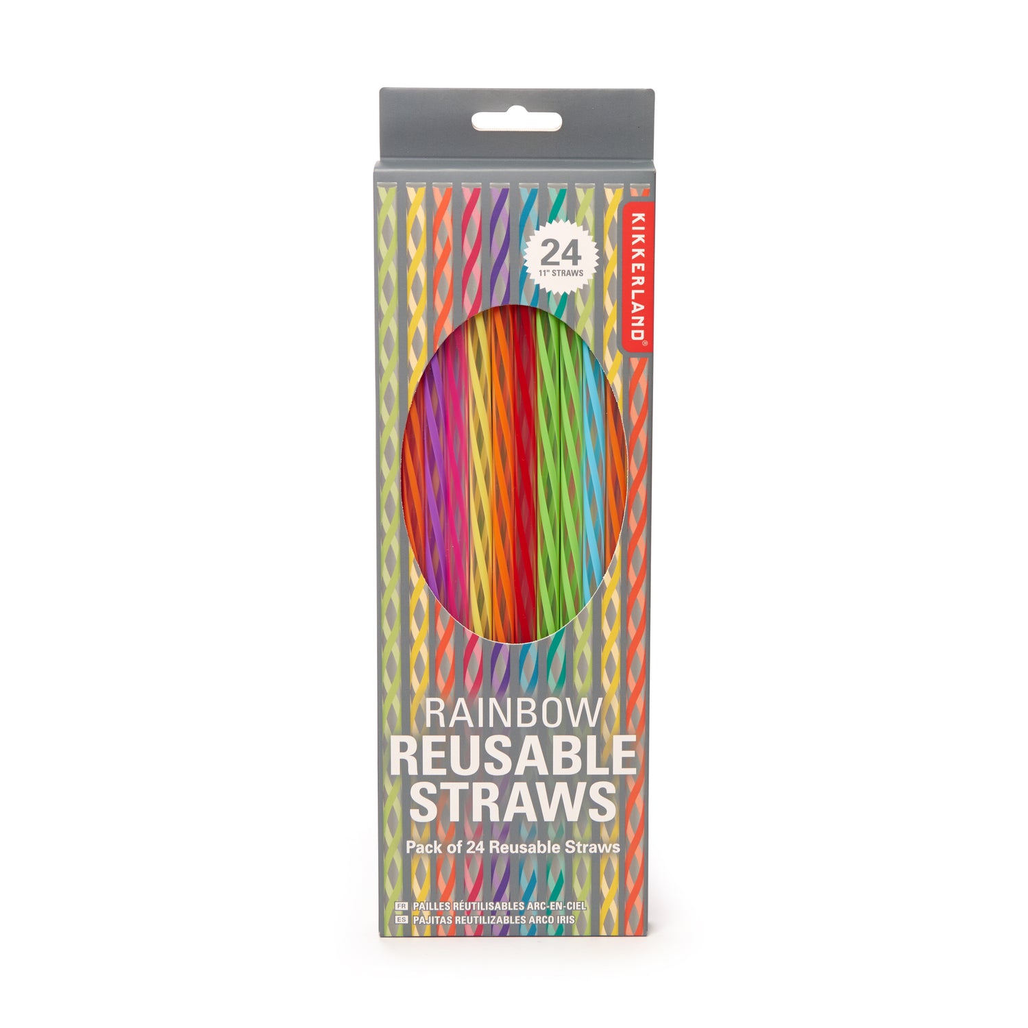 Tall Rainbow Reusable Straws