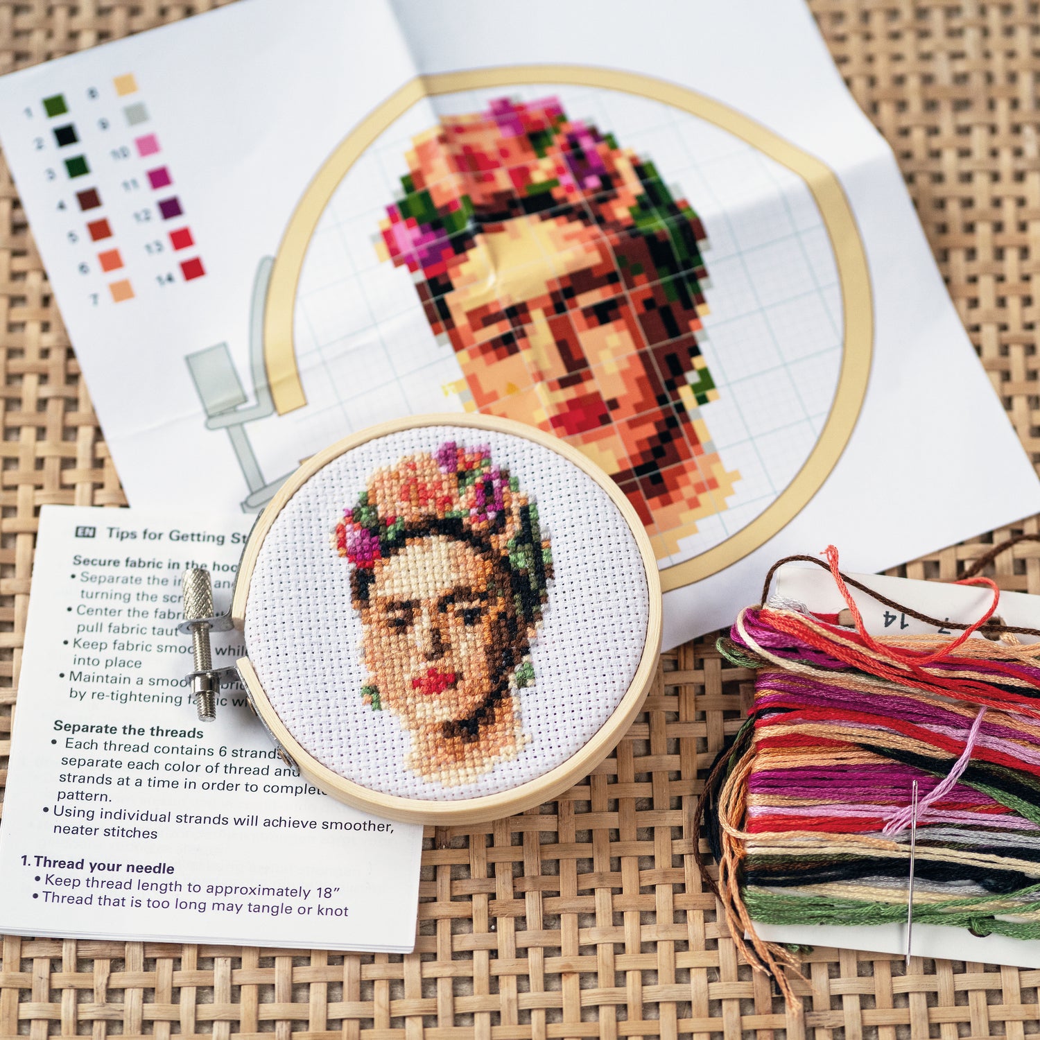 Frida Mini Cross Stitch Embroidery