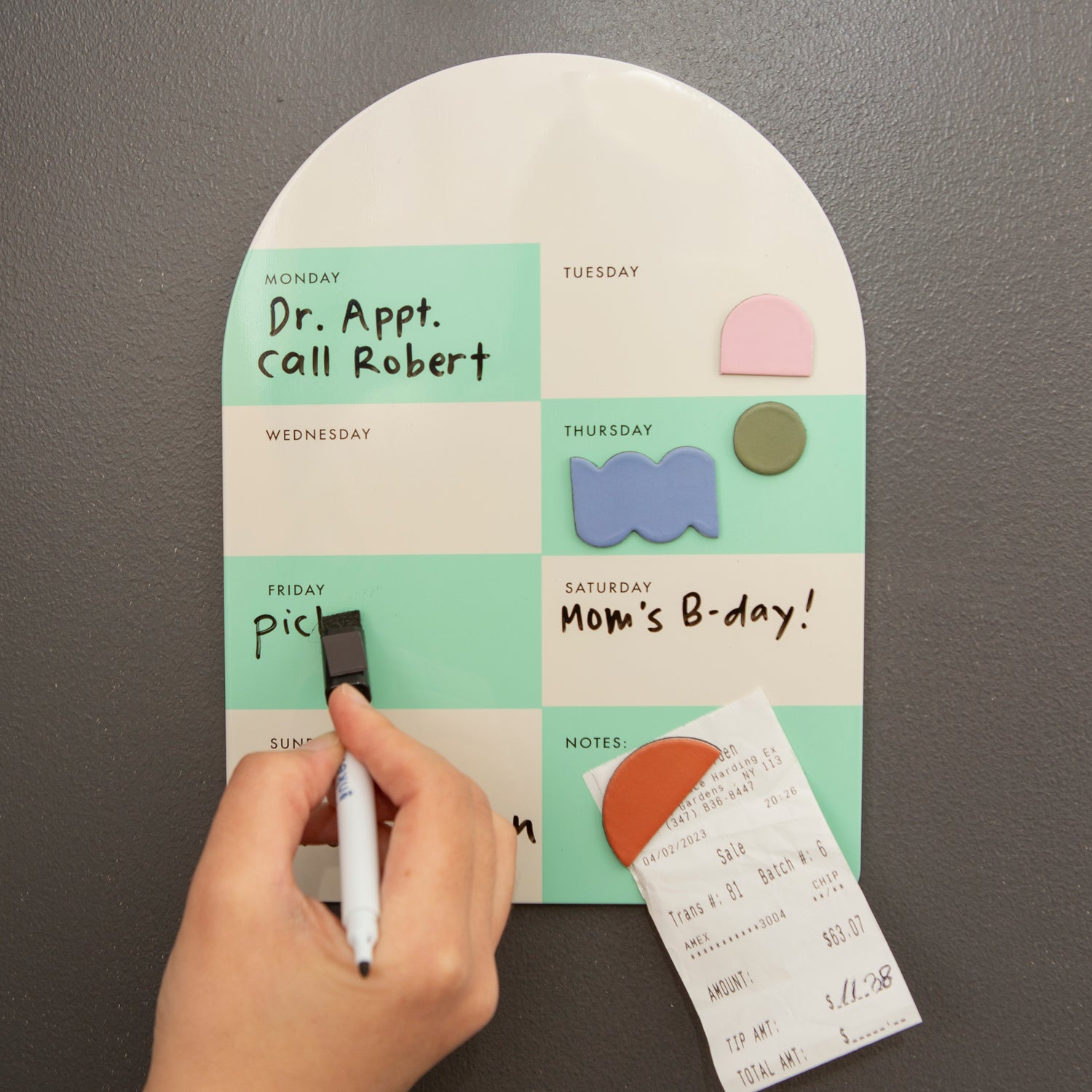 Inkerie Magnetic Dry Erase Weekly Memo Board