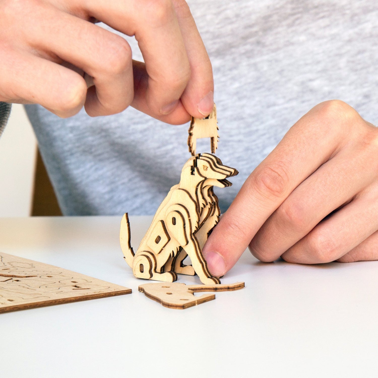 Cane 3D puzzle di legno