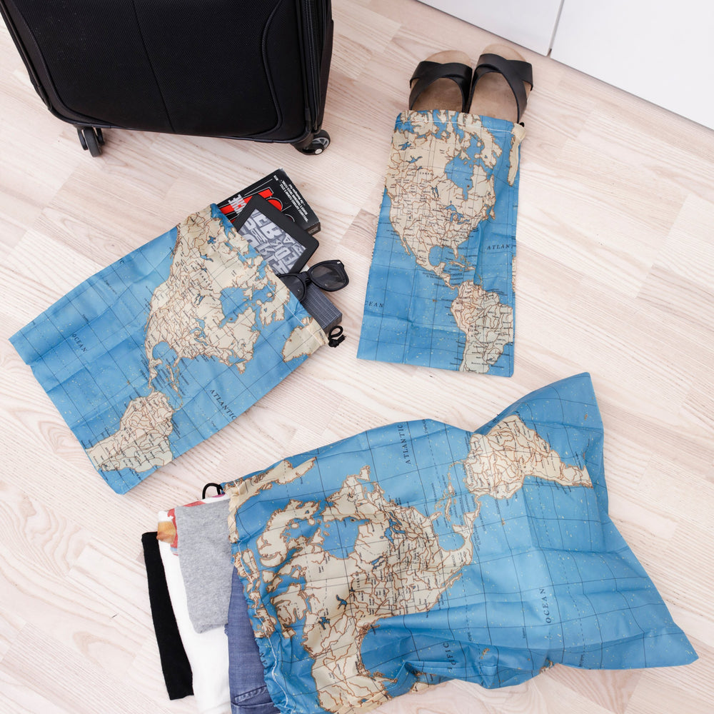 Travel Map Laundry Bags — Kikkerland B.V