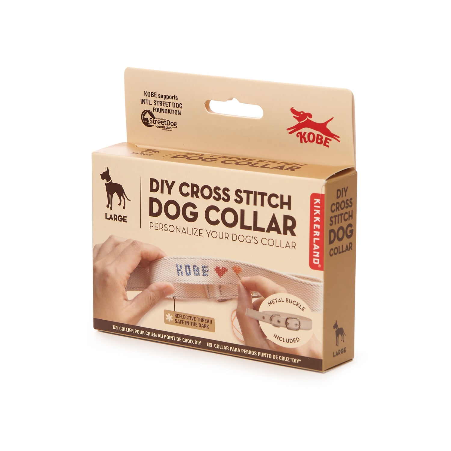 DIY Cross Stitch Dog Collar - L