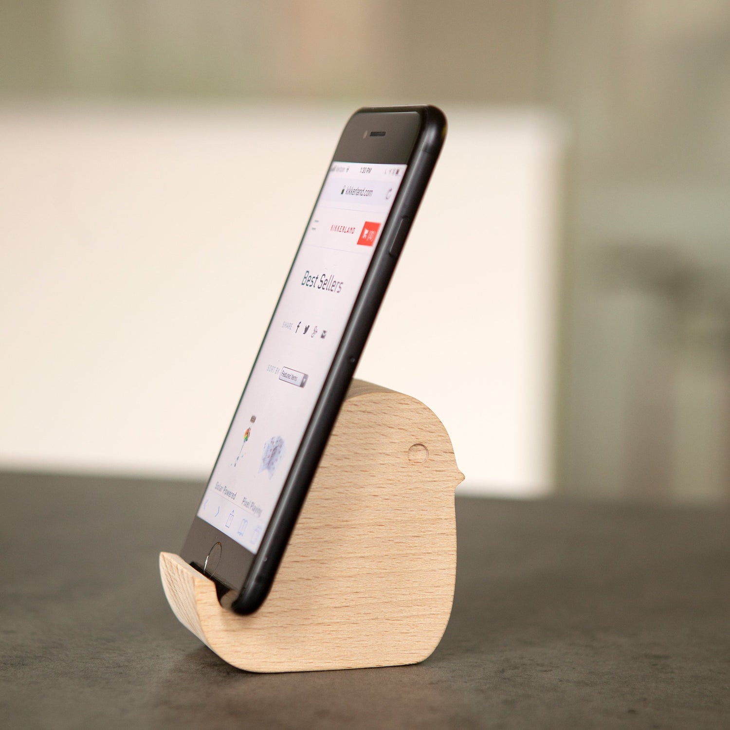 Vogel beukenhout telefoon standaard