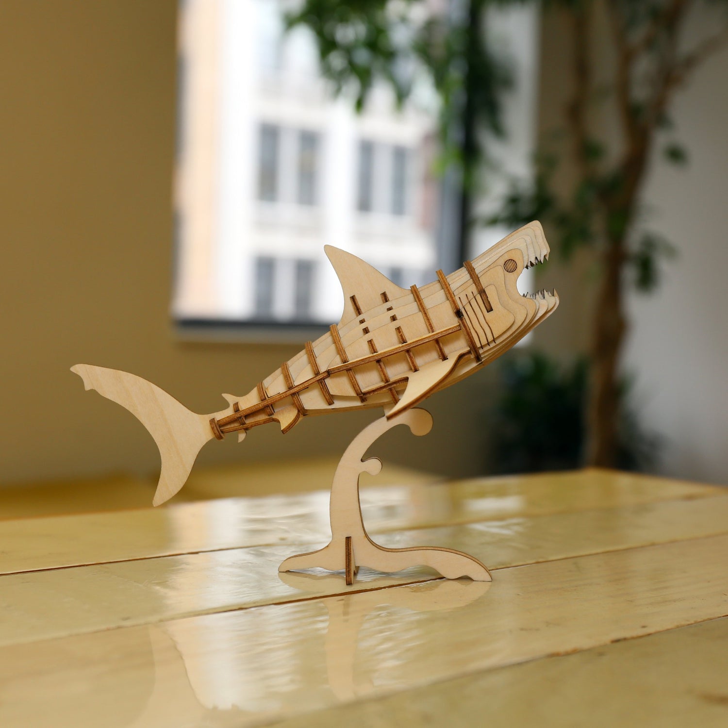Rekin 3D Drewniana łamigłówka 3D
