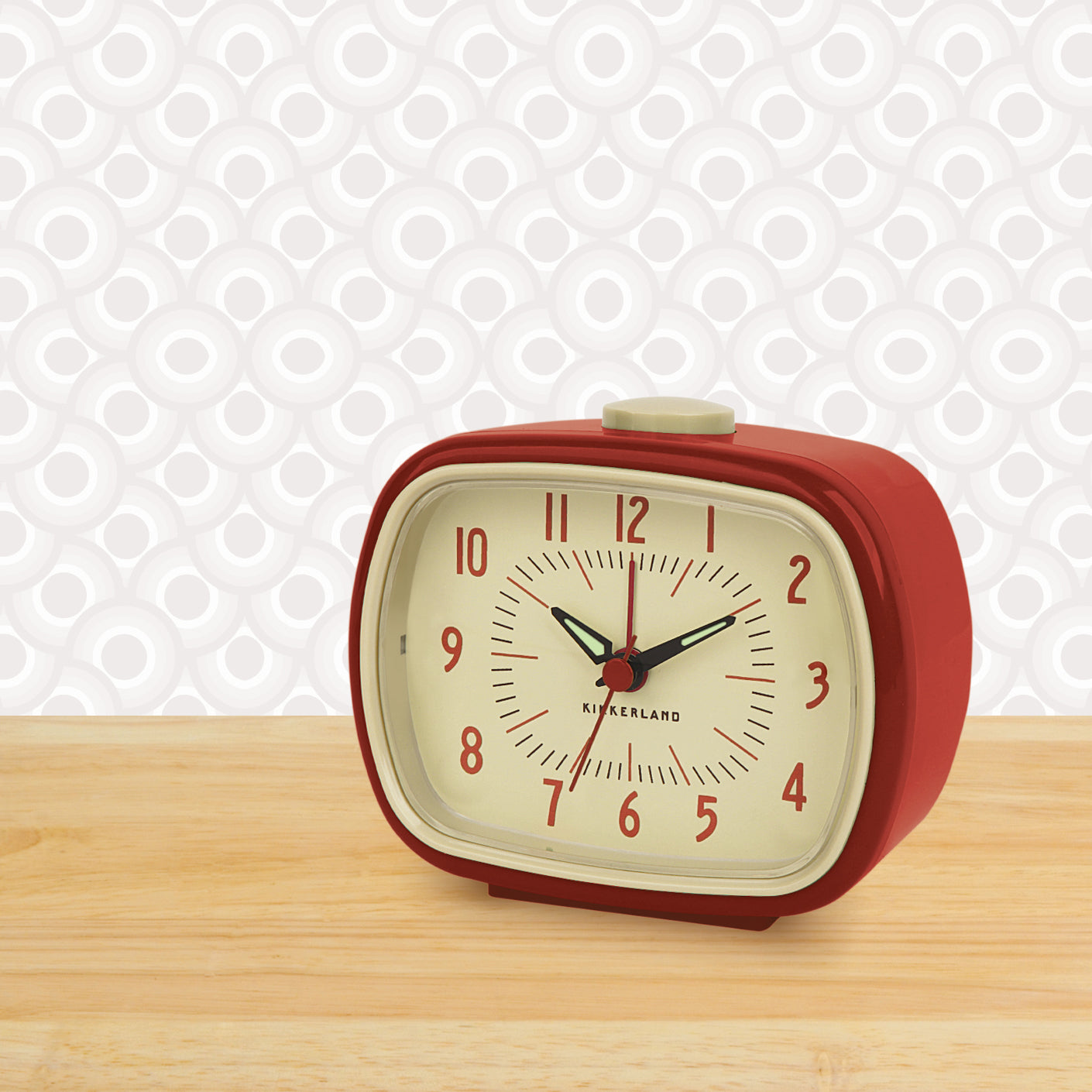 Red Retro Alarm Clock – Kikkerland B.V