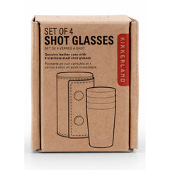 Shot Glasses With Leather Case