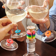 Rainbow Wine Rings + Stopper