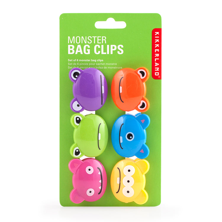 Bag Clips 6 Set + Crazy Monsters