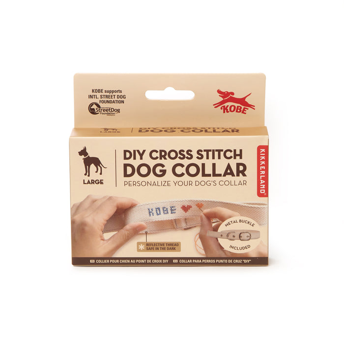 DIY Cross Stitch Dog Collar - L