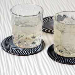 Black and White Moire Coasters