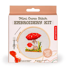 Mini Cross Stitch Embroidery Kit - Mushroom