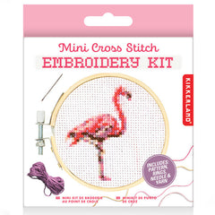 Mini Cross Stitch Embroidery Kit Flamingo