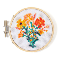 Mini Cross Stitch Embroidery Kit Flowers