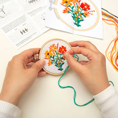 Mini Cross Stitch Embroidery Kit Flowers