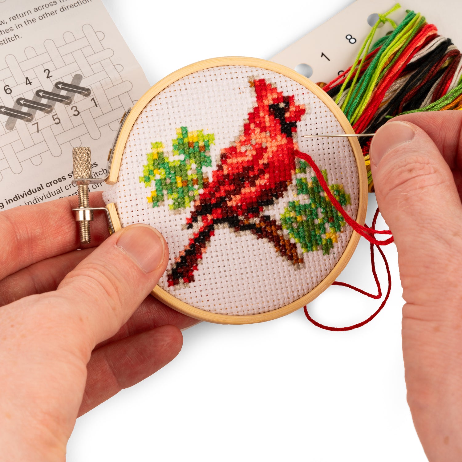 Cardinal Mini Cross Stitch Embroidery