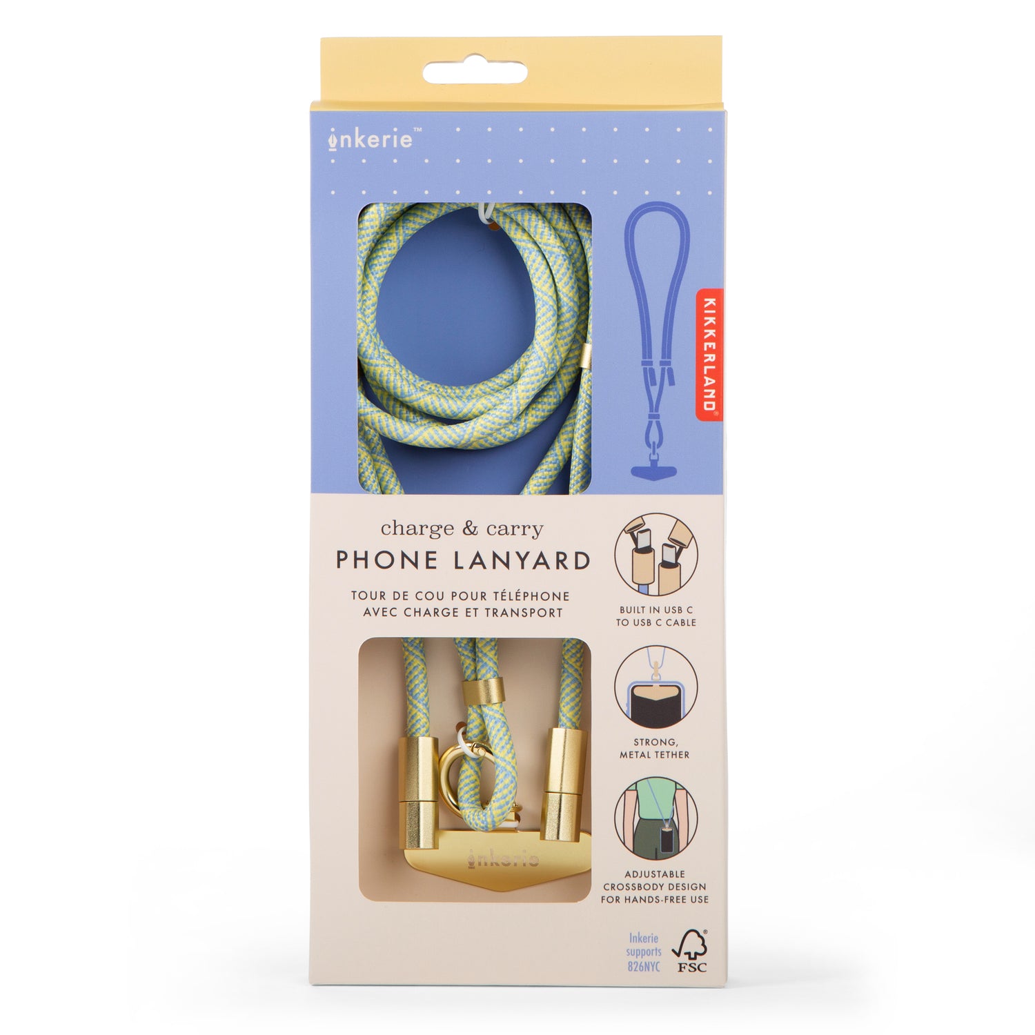 Inkerie Charge Carry Phone Lanyard Blue