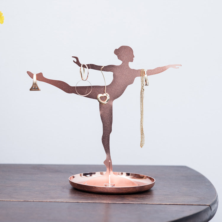 Copper Ballerina Jewelry Stand