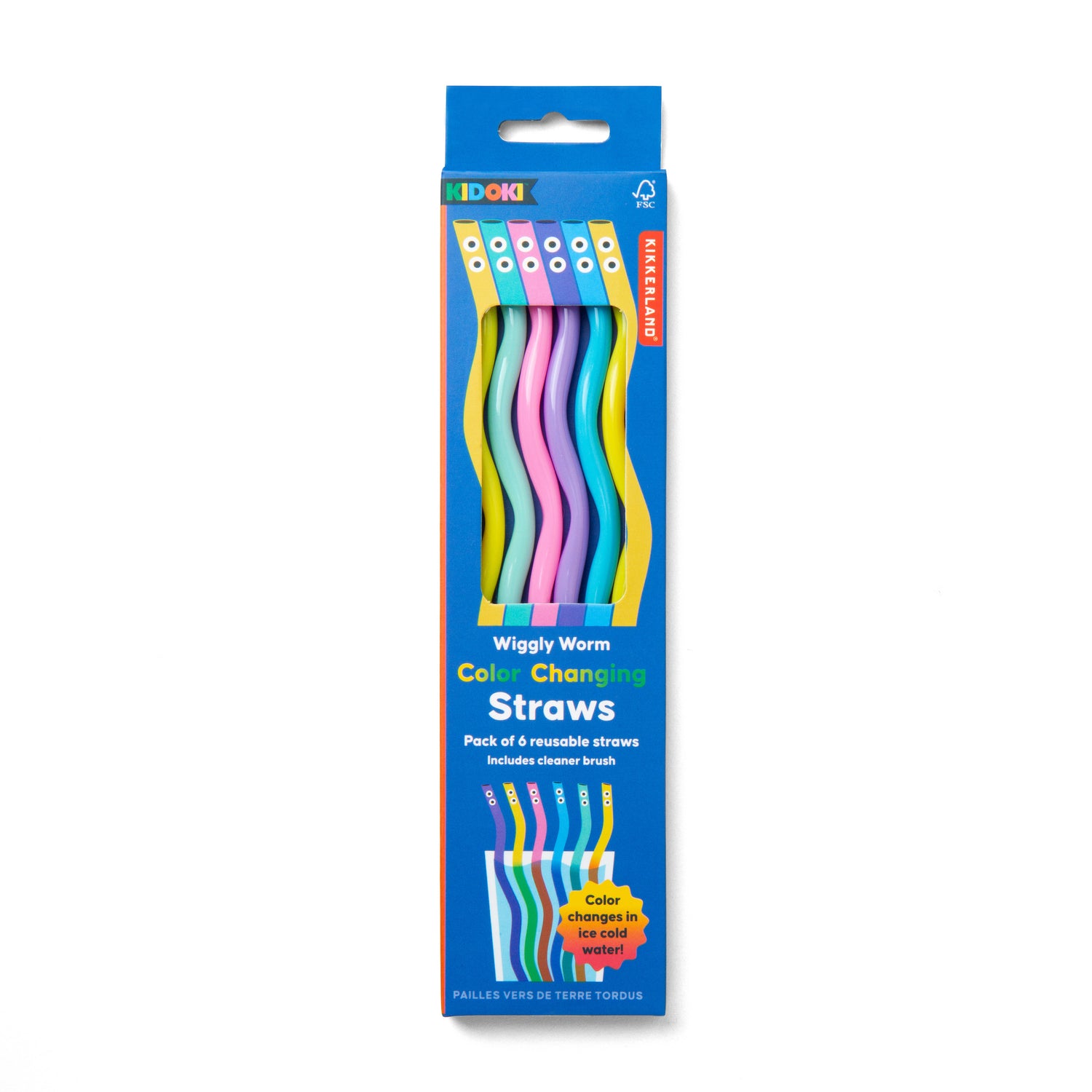 Kidoki WigglyWorm ColorChang Straws