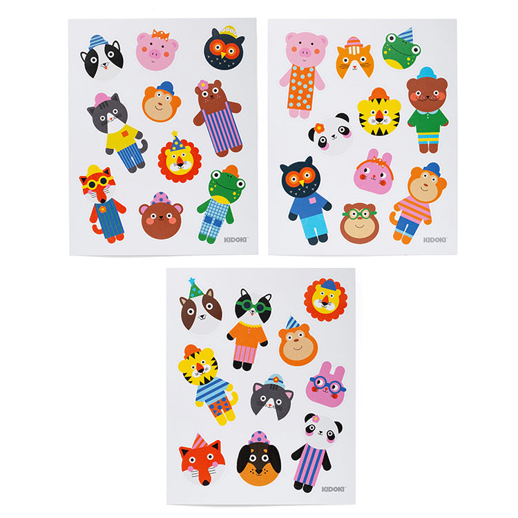 Kidoki Cute Animal Puffy Stickers