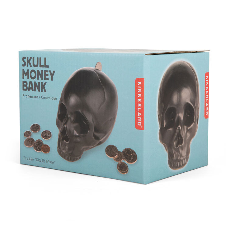 Ceramic Skull Coin Bank