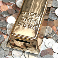 Ceramic Gold Bar Coin Bank