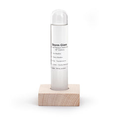 Storm Glass Tube With Beechwood Base